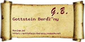Gottstein Berény névjegykártya